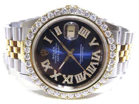 rolex datejust blue dial diamond bezel|36mm Rolex Datejust diamond bezel.